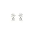 Swarovski® 'Matrix' Women's Base Metal Stud Earrings - Silver 5694225