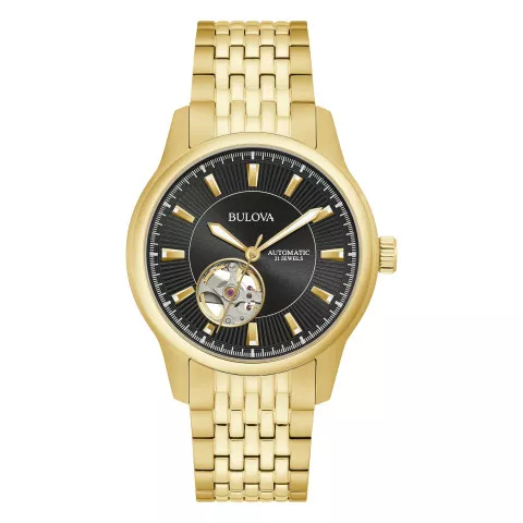 Bulova® Analoog 'Open heart' Heren Horloge 97A168