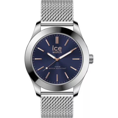 Ice Watch® Analogique 'Ice Steel - Silver Dark Blue' Hommes Montre (Moyen) 024748