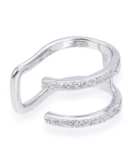 Gena.paris® 'Double' Women's Sterling Silver Earcuff - Silver GBO883-W