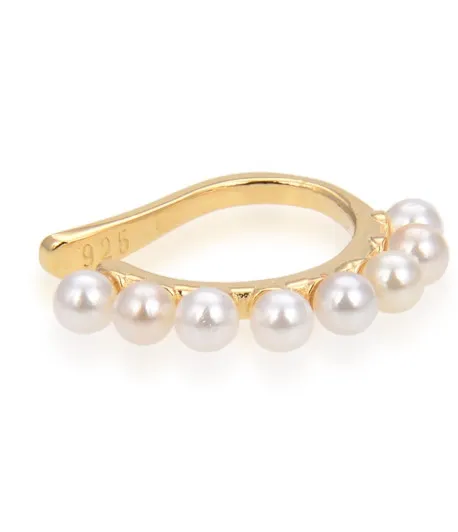 Gena.paris® 'Pearl' Women's Sterling Silver Earcuff - Gold GBO1218-Y