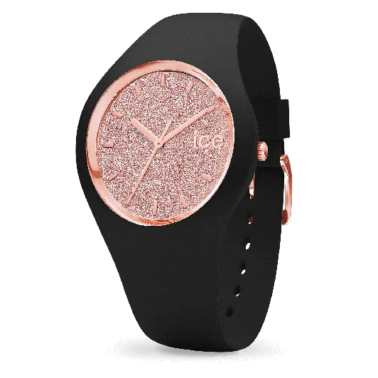 Ice Watch® Analoog 'Ice glitter - black rose-gold' Dames Horloge (Small) 001346