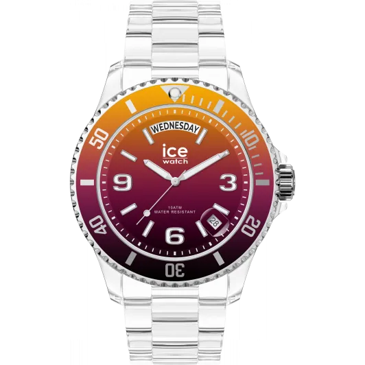 Ice Watch® Analoog 'Ice clear sunset - fire' Unisex Horloge (Medium) 021437