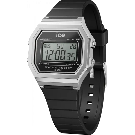 Ice Watch® Digital 'Ice Digit Retro - Black Silver' Damen Uhr (Small) 022063
