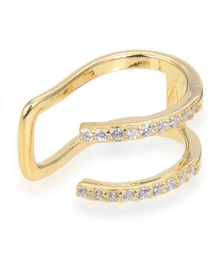 Gena.paris® 'Double' Women's Sterling Silver Earcuff - Gold GBO883-Y