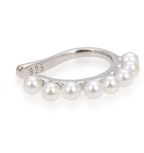 Gena.paris® 'Pearl' Women's Sterling Silver Earcuff - Silver GBO1218-W