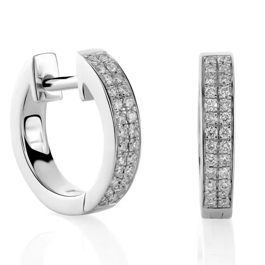 Orphelia® 'Cecily' Femmes Or blanc 18C Créoles - Argent OD-5289