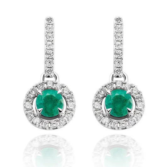 Orphelia® 'Evina' Women's Whitegold 18C Drop Earrings - Silver OD-5332/EM