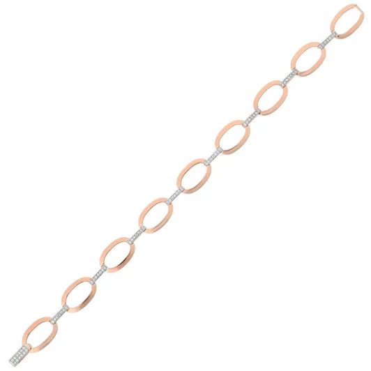 Orphelia® Women's Sterling Silver Bracelet - Rose ZA-7210