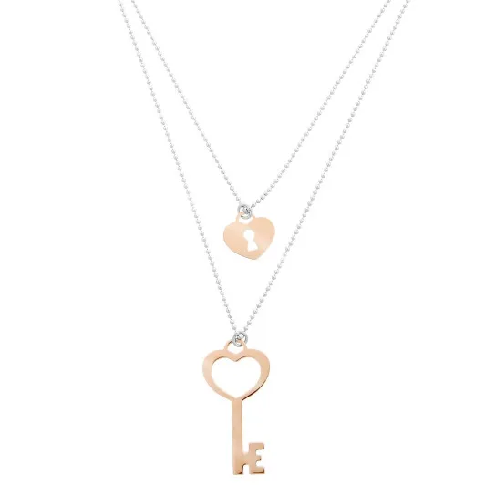 Orphelia®  Femmes Argent Collier - Argent/Rose ZK-7185/1