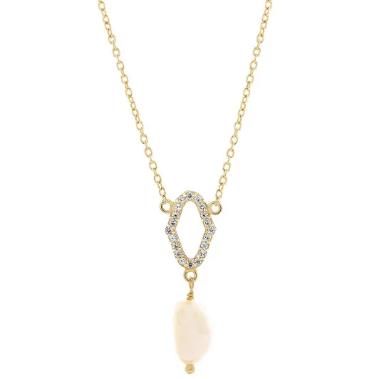 Orphelia® 'Normandy' Women's Sterling Silver Pendant with Chain - Gold ZK-7574/G