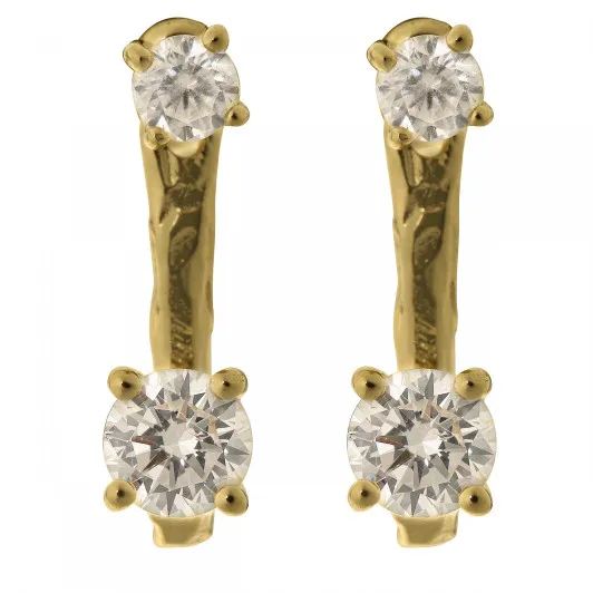 Orphelia® 'Lykke' Women's Sterling Silver Drop Earrings - Gold ZO-7128/G