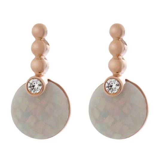 Orphelia® 'Vera' Dames Zilver 925 925 Oorhangers - Rosékleurig ZO-7231/RG