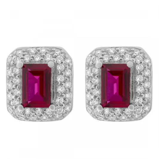 Orphelia® 'Jackie' Women's Sterling Silver Stud Earrings - Silver ZO-7237/RU