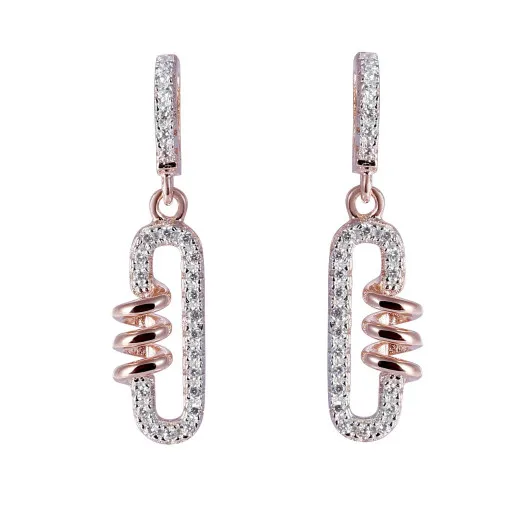 Orphelia® 'Gigi' Women's Sterling Silver Drop Earrings - Rose ZO-7438