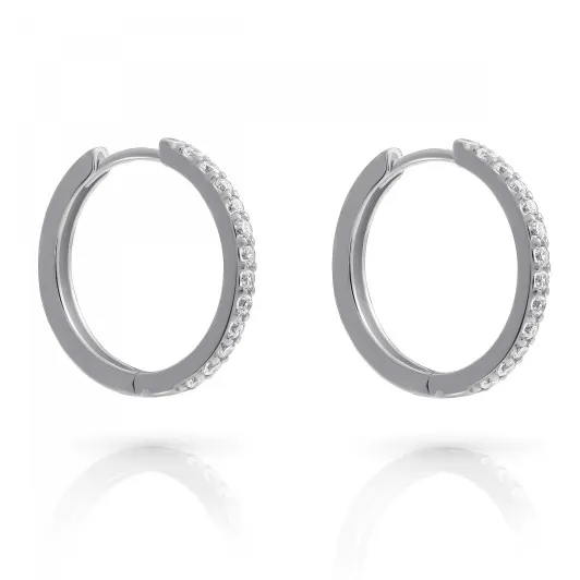 Orphelia® 'Fay' Women's Sterling Silver Hoop Earrings - Silver ZO-7557