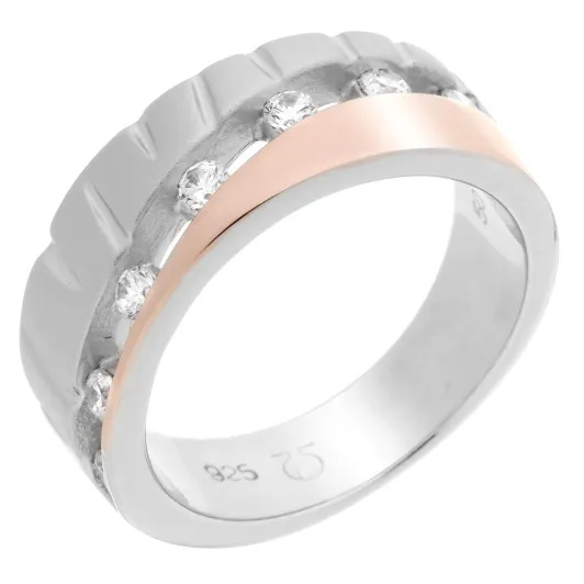 Orphelia®  Femmes Argent Bague - Argent/Rose ZR-7093