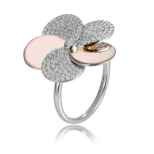 Orphelia®  Femmes Argent Bague - Argent/Rose ZR-7452