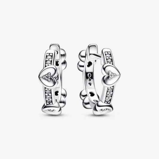 Pandora® 'Radiant Heart' Damen Sterling Silber Creolen - Silber 292498C01