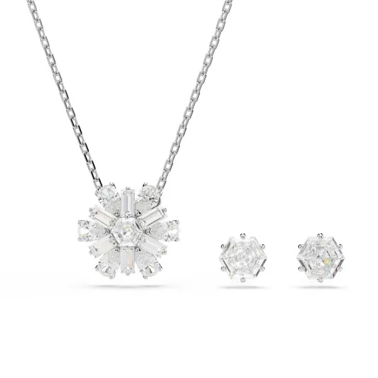 Swarovski® 'Idyllia' Femmes Métall Set: Necklace + Earrings - Argent 5691486