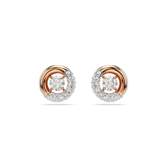 Swarovski® 'Dextera' Women's Gold Plated Metal Stud Earrings - Rose 5692258