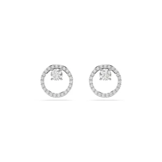 Swarovski® 'Dextera' Women's Base Metal Stud Earrings - Silver 5692262