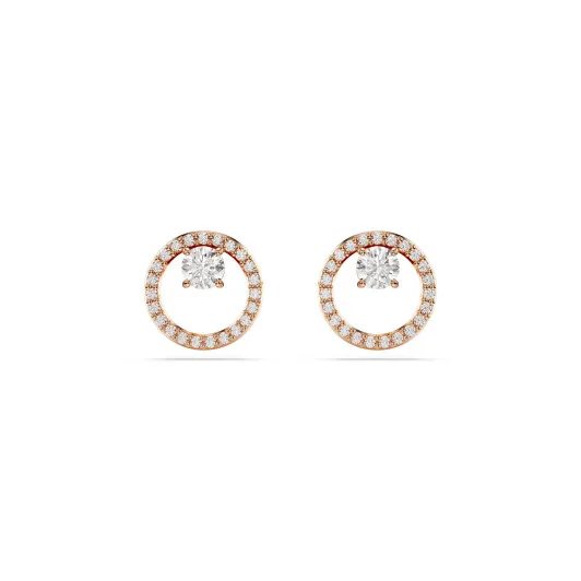 Swarovski® 'Dextera' Women's Gold Plated Metal Stud Earrings - Rose 5692263