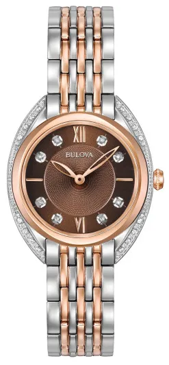 Bulova® Analoog 'Classic diamond' Dames Horloge 98R230