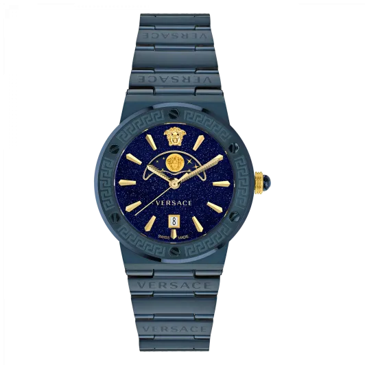 Versace® Analog 'Greca Logo Moonphase' Damen Uhr VE7G00423