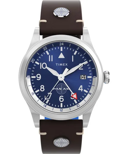 Timex® Analoog 'Waterbury gmt x pan am' Heren Horloge TW2W97300