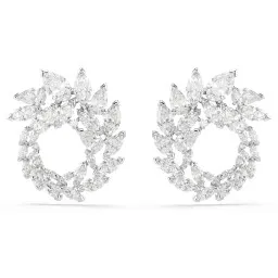 Swarovski 'Mesmera Glam' Women's Base Metal Hoop Earrings - Silver 5748008