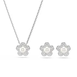 Swarovski® '2026 capsule' Dames Metaal Set: Ketting + Oorbellen - Zilverkleurig 5749180