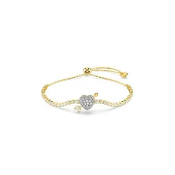 Swarovski® 'Idyllia E Heart' Women's Gold Plated Metal Bracelet - Gold 5744061