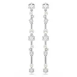 Swarovski® 'Constella Bars' Women's Base Metal Drop Earrings - Silver 5705614