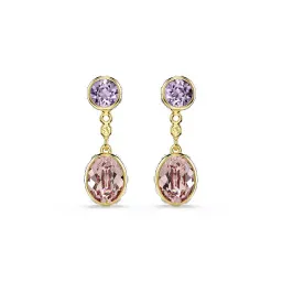Swarovski® 'Chroma' Women's Gold Plated Metal Drop Earrings - Gold 5738478