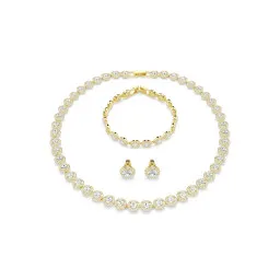 Swarovski® 'Una angelic' Dames Verguld Metaal Set: Armband + Oorbellen + Ketting - Goudkleurig 5750619