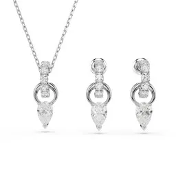 Swarovski® 'Mesmera' Dames Metaal Set: Ketting + Oorbellen - Zilverkleurig 5723197
