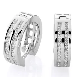 Orphelia® 'Cecily' Damen Weißgold 18K Creolen - Silber OD-5288