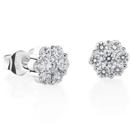 Orphelia® 'Norvina' Women's Whitegold 18C Stud Earrings - Silver OD-5328
