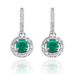 Orphelia® 'Evina' Dames Witgoud 18K Oorhangers - Zilverkleurig OD-5332/EM