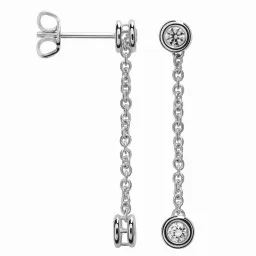 Orphelia® 'Ingrid' Femmes Or blanc 18C Boucle d'oreille - Argent RD-014/1