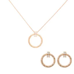 Orphelia® 'Novalie' Damen Sterling Silber Set: Halskette-Anhanger + Ohrringe - Rosé SET-7129/RG