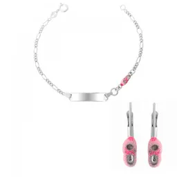 Orphelia® 'Megane' Child's Sterling Silver Set: Bracelet + Earrings - Silver SET-7136