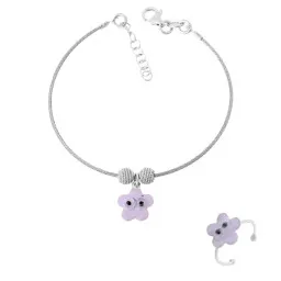 Orphelia® 'Bellerose' Enfant Argent Set: Bracelet + Ring - Argent SET-7142