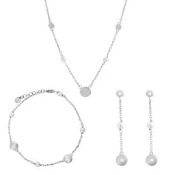 Orphelia® 'Milena' Femmes Argent Set: Collier + Bracelet + Boucles d'oreilles - Argent SET-7379
