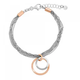 Orphelia® 'Margot' Dames Zilver 925 925 Armband (sieraad) - Zilver/Rosé ZA-7387