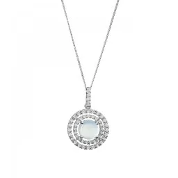 Orphelia® 'Rivera' Women's Sterling Silver Chain with Pendant - Silver ZH-7481/BC