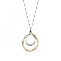 Orphelia® 'Bastien' Damen Sterling Silber Halskette mit Anhänger - Silber/Gold ZH-7499