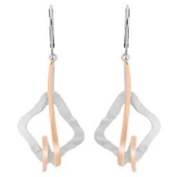 Orphelia® 'Lamara' Dames Zilver 925 925 Oorhangers - Zilver/Rosé ZO-7207