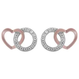 Orphelia® 'Ely' Dames Zilver 925 925 Oorknoppen - Zilver/Rosé ZO-7286
